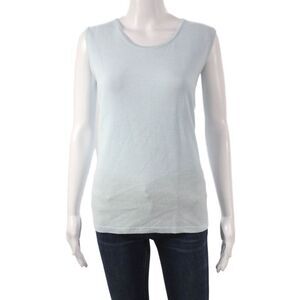 Jennifer Tyler Womens Cashmere Sleeveless Tank Blue Round Neck Size 16